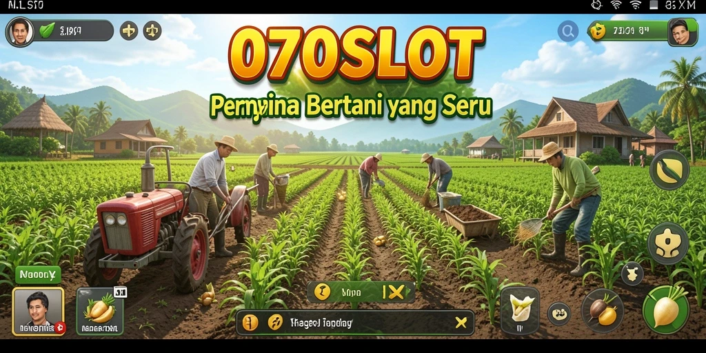 Screenshot gameplay 070SLOT menampilkan aktivitas bertani yang menarik.