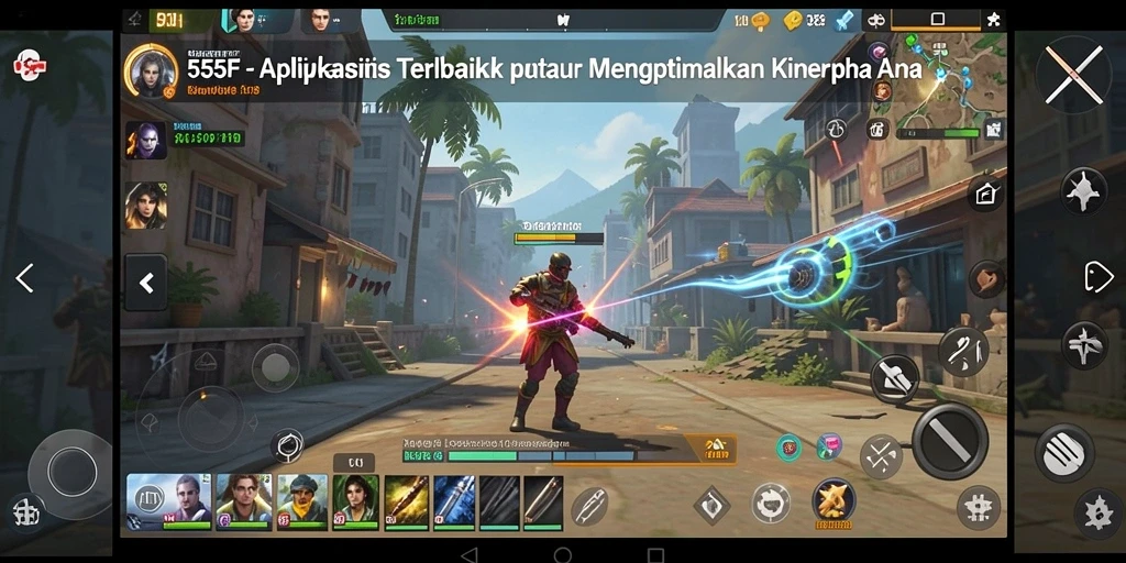 Screenshot utama 555F menampilkan antarmuka yang intuitif dan bersih.