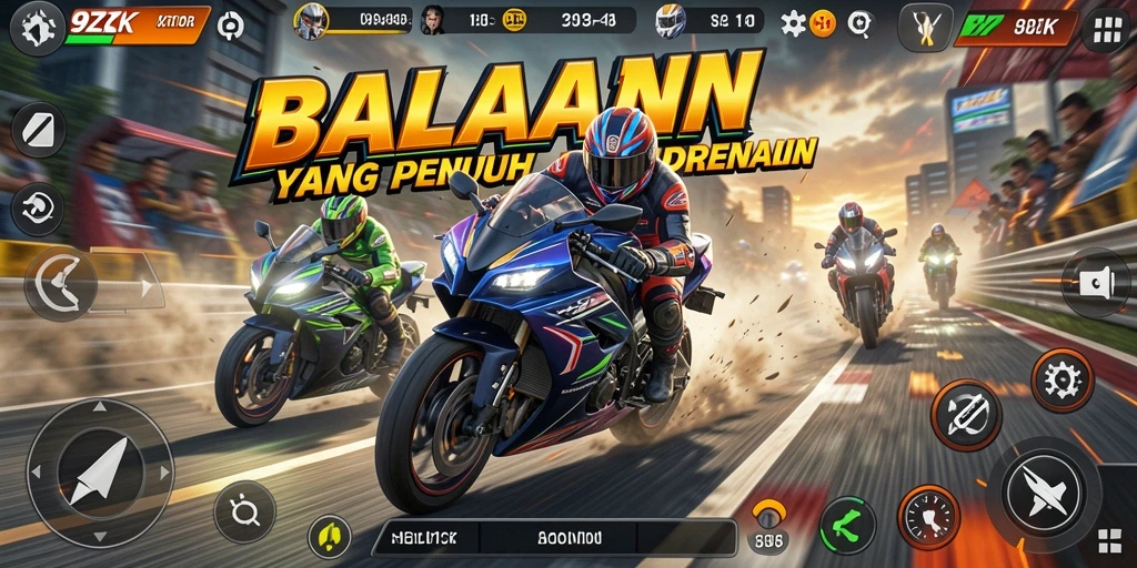 Gameplay seru balapan motor di 9ZK.
