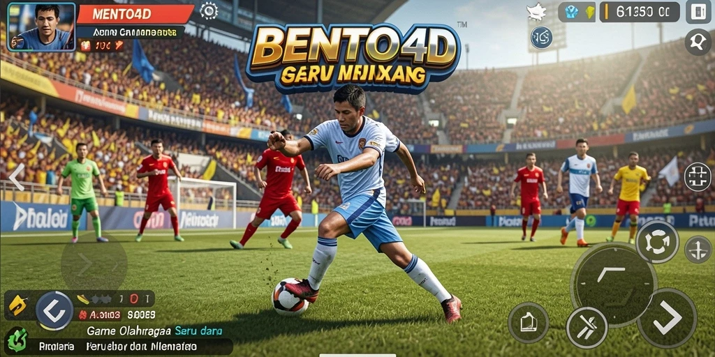Tangkapan layar gameplay BENTO4D menampilkan aksi olahraga yang intens dan seru.