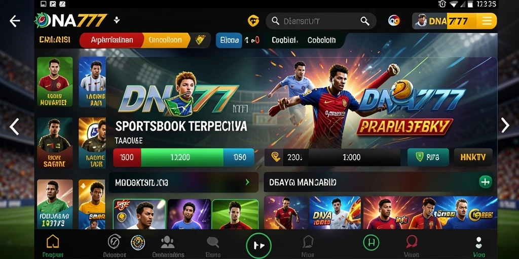 Tampilan gameplay interaktif aplikasi Sportsbook DNA777.