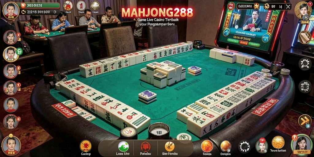 Tampilan menarik dari gameplay MAHJONG288 di Live Casino.