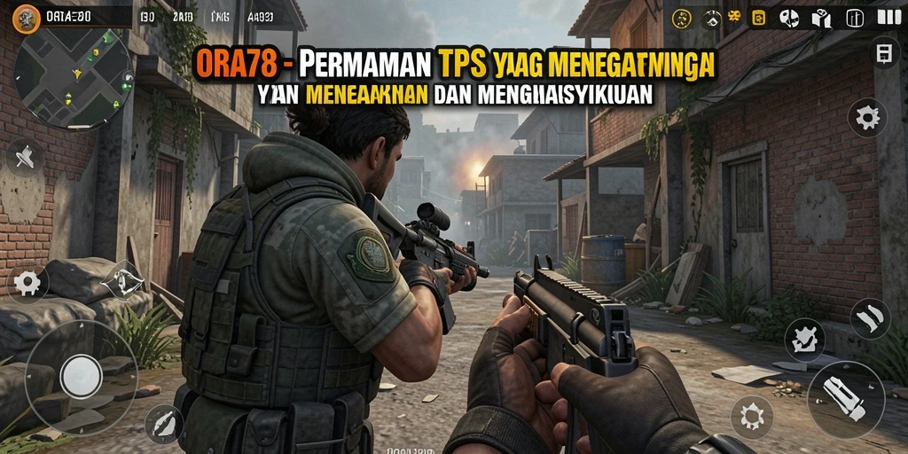 Tampilan gameplay menegangkan dalam ORA78 dengan aksi TPS seru.