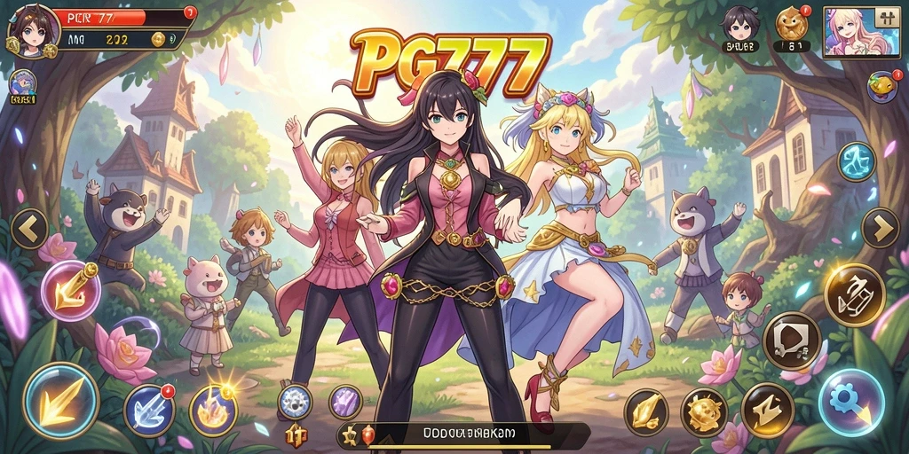 Tampilan menarik dari permainan PG777 dengan karakter anime yang menawan.