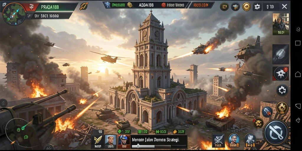 Tampilan gameplay strategis menara dalam PRADA188 yang mendebarkan.