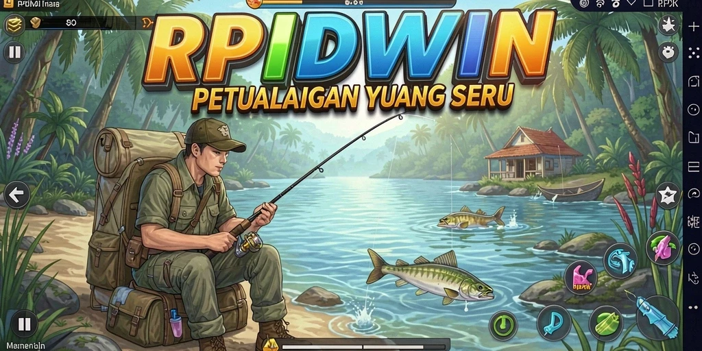 Gameplay menegangkan saat menangkap ikan besar di RPIDWIN.