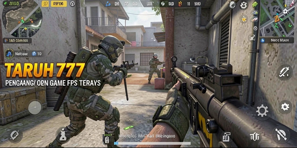 Tangkapan layar menunjukkan aksi menegangkan permainan FPS TARUH777.