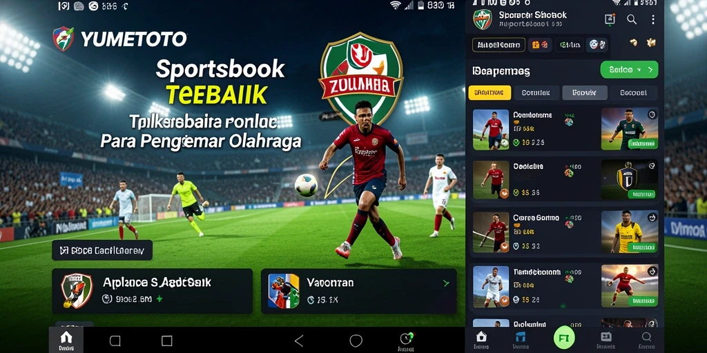 Screenshot utama YUMETOTO menunjukkan tampilan taruhan olahraga yang menarik.
